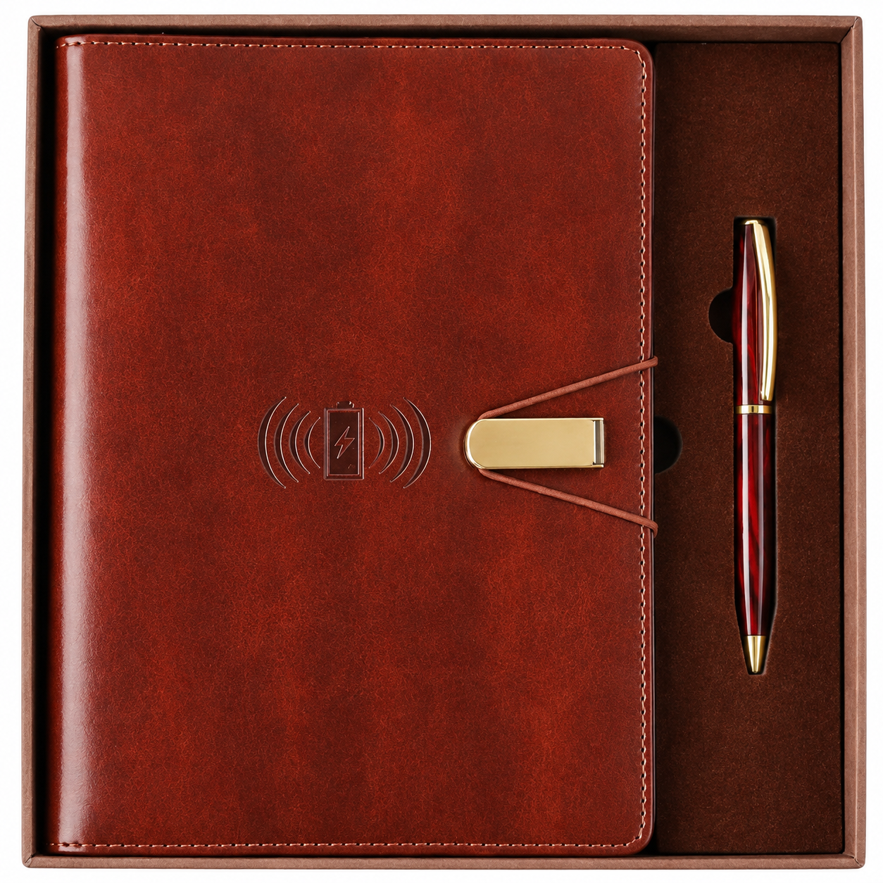 Leather Diary & Pen Gift Set