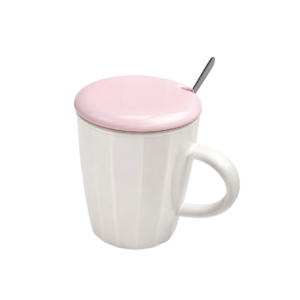 Premium Ceramic Mug with Lid & Spoon