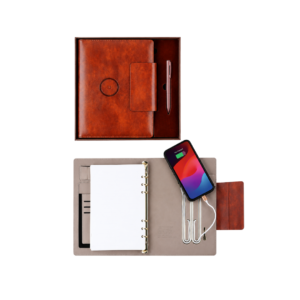 Premium Wireless Charging Leather Organizer Gift Set