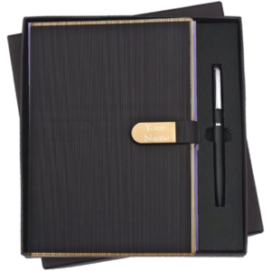 RC - 2 in 1 Golden Border Magnet Diary Set - DP - 307 - Black