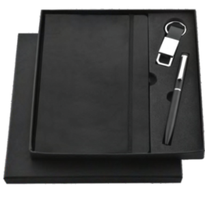RC - 3 in 1 Elastic Diary with Keychain Set - DKP - 413 - Black