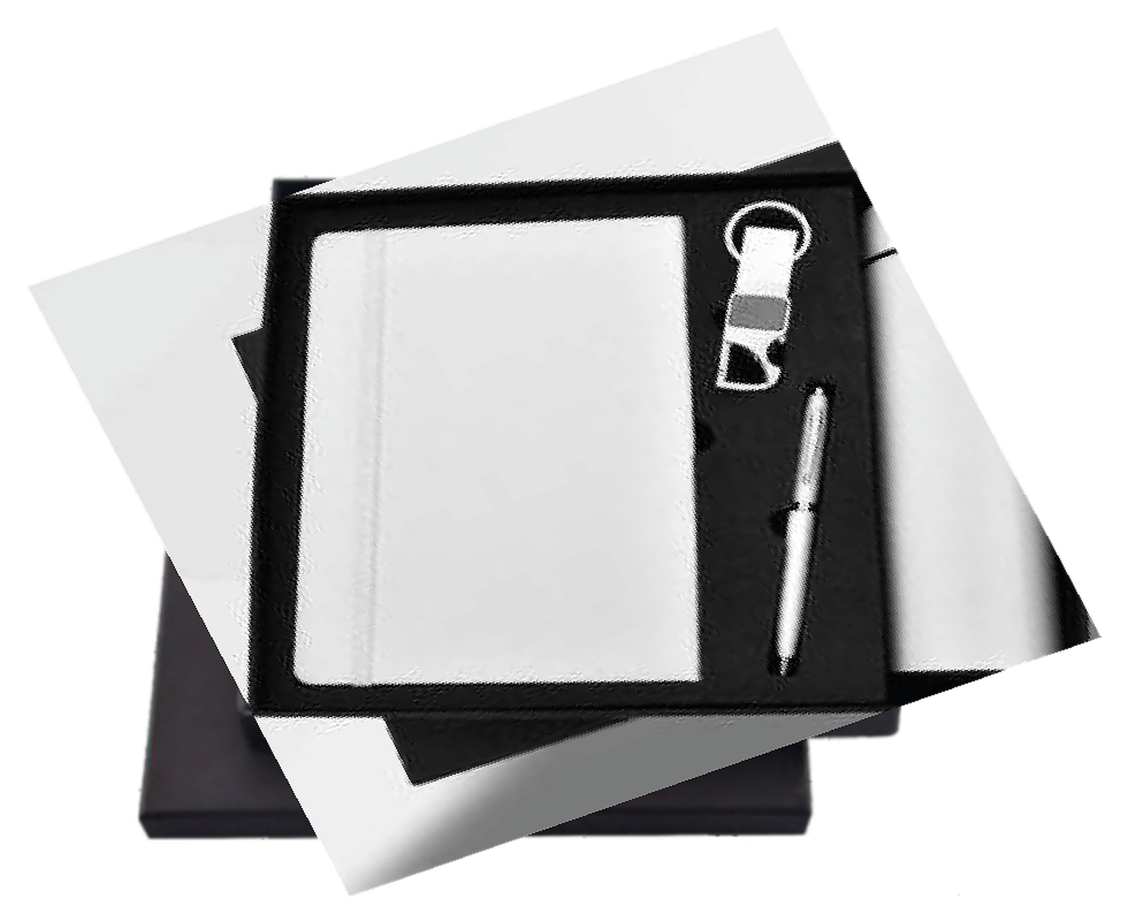 RC - 3 in 1 Elastic Diary with Keychain Set - DKP - 413 - White