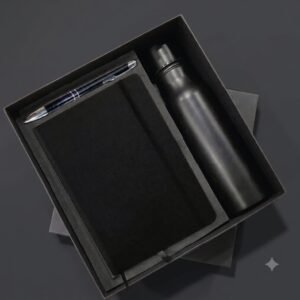 RC - 3 in 1 Elastic Diary with Sport Bottle Set - DBP - 403 - Black