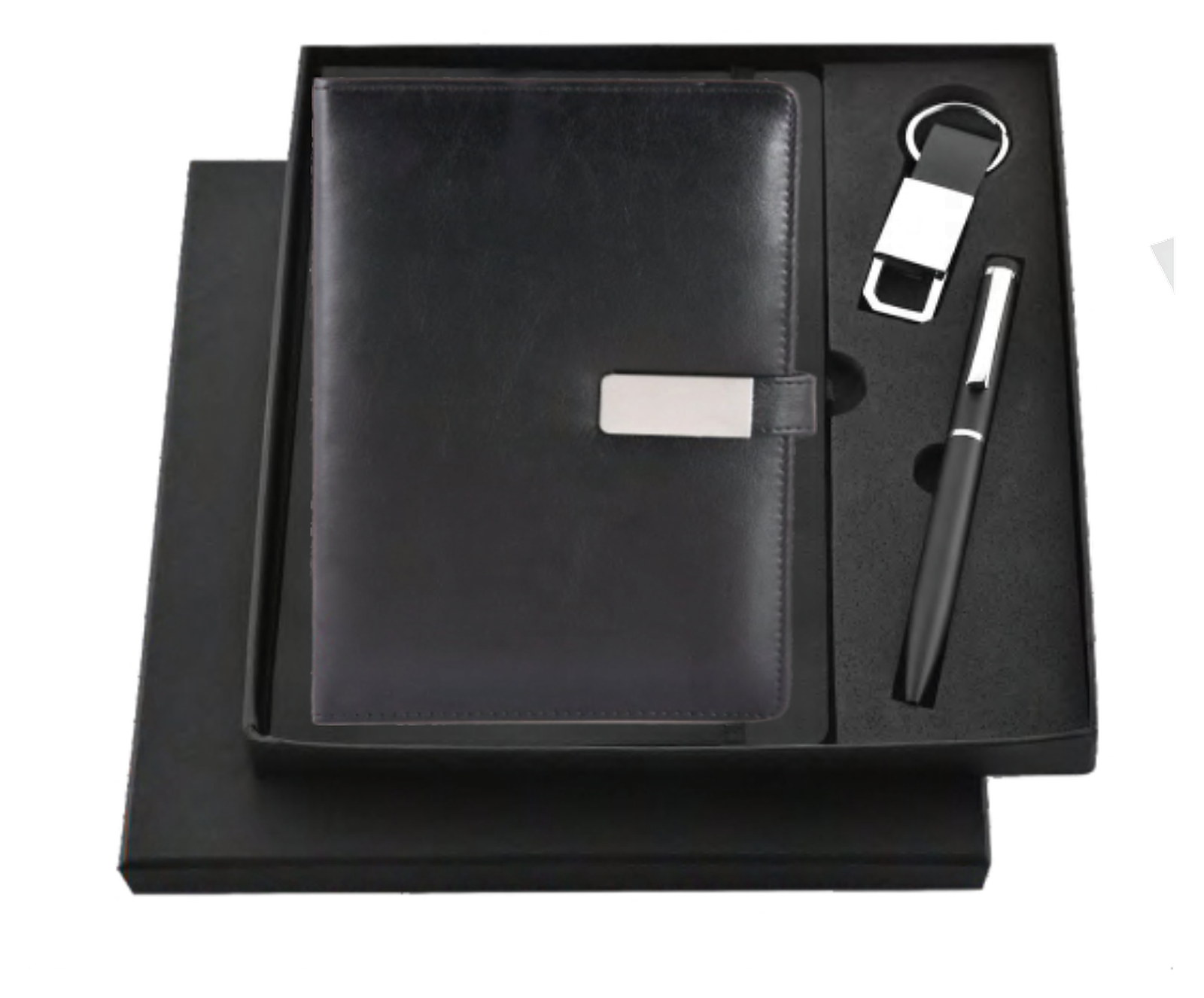 RC - 3 in 1 Magnet Diary with Keychain Set - DKP - 414 - Black