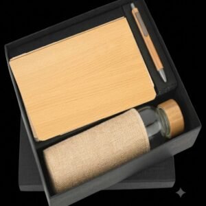 Wooden Diary with Glass Bottle