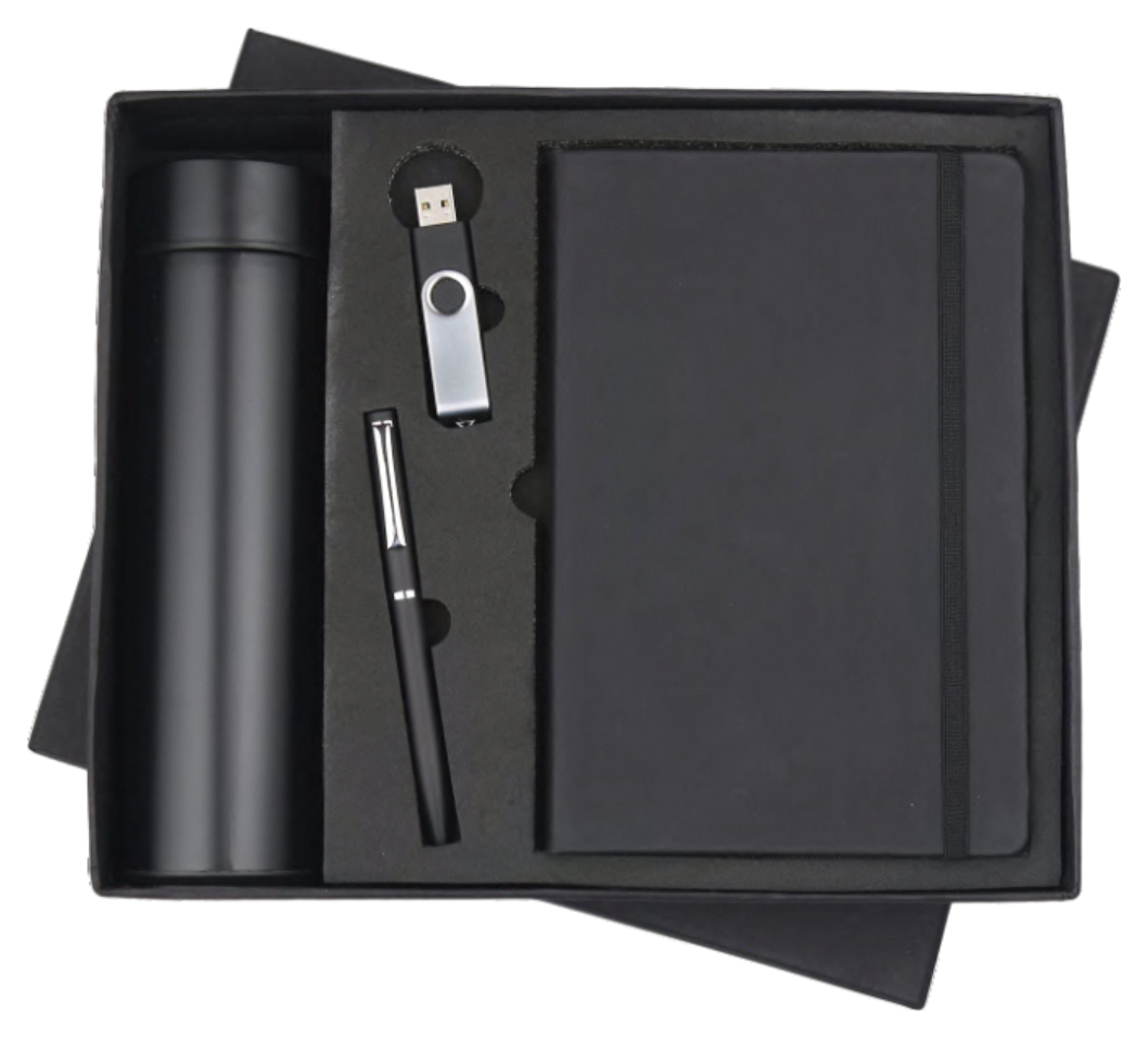 RC - 4 in 1 Bottle Pendrive Elastic Diary Set - DBPP - 513 - Black