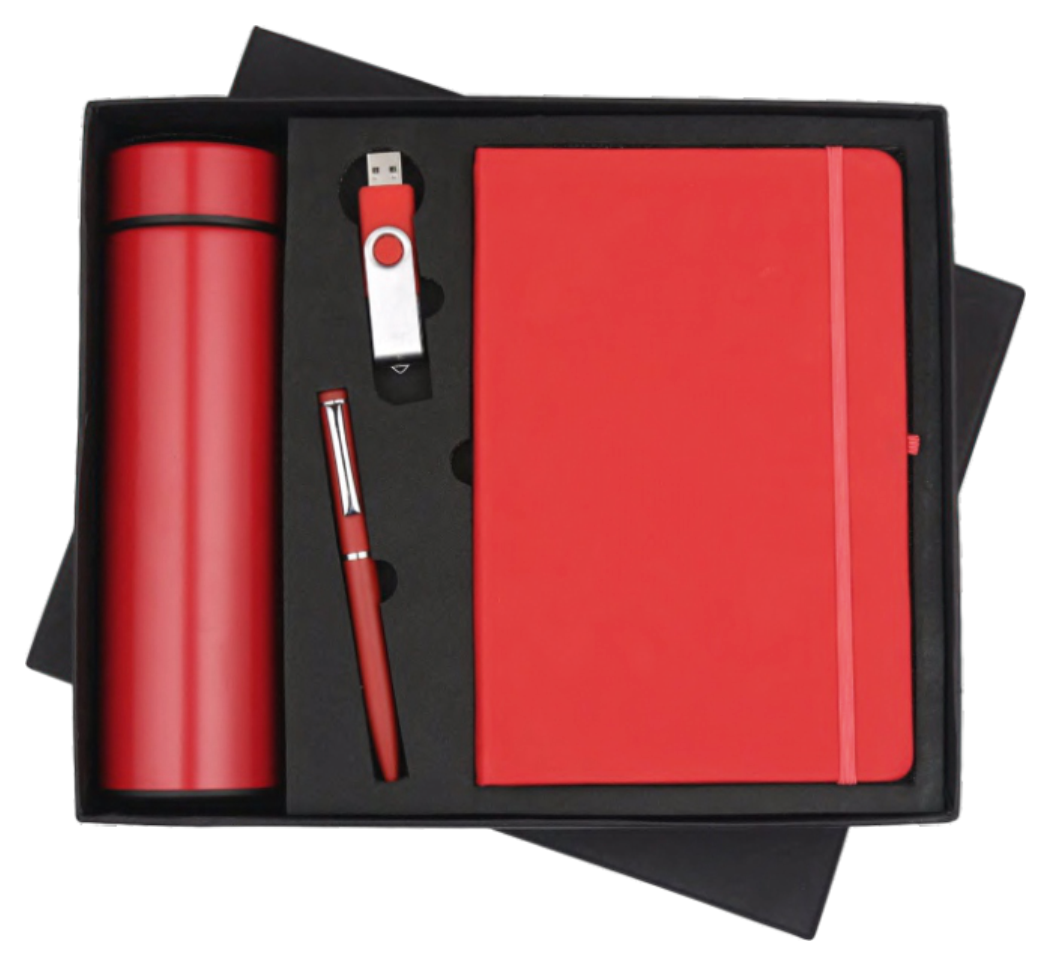 RC - 4 in 1 Bottle Pendrive Elastic Diary Set - DBPP - 513 - Red
