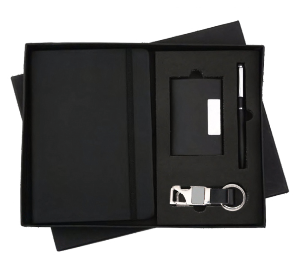 RC - 4 in 1 Cardholder Elastic Diary Set - DCPK - 522 - Black