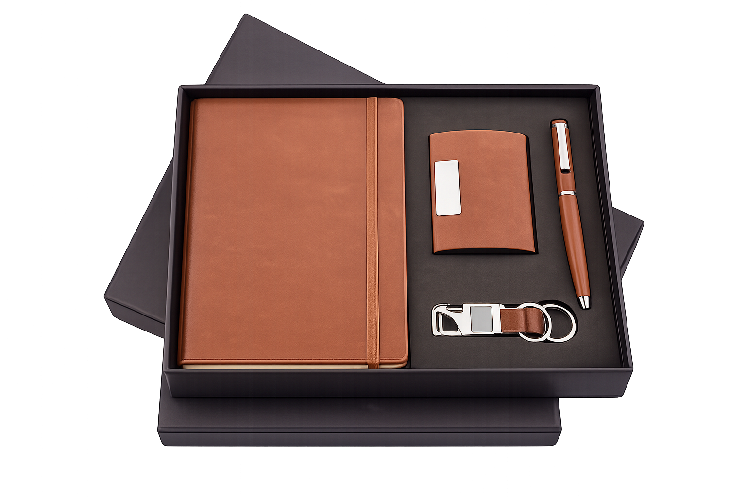 RC - 4 in 1 Cardholder Elastic Diary Set - DCPK - 522 - Brown