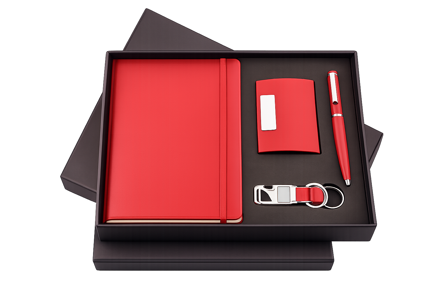 RC - 4 in 1 Cardholder Elastic Diary Set - DCPK - 522 - Red