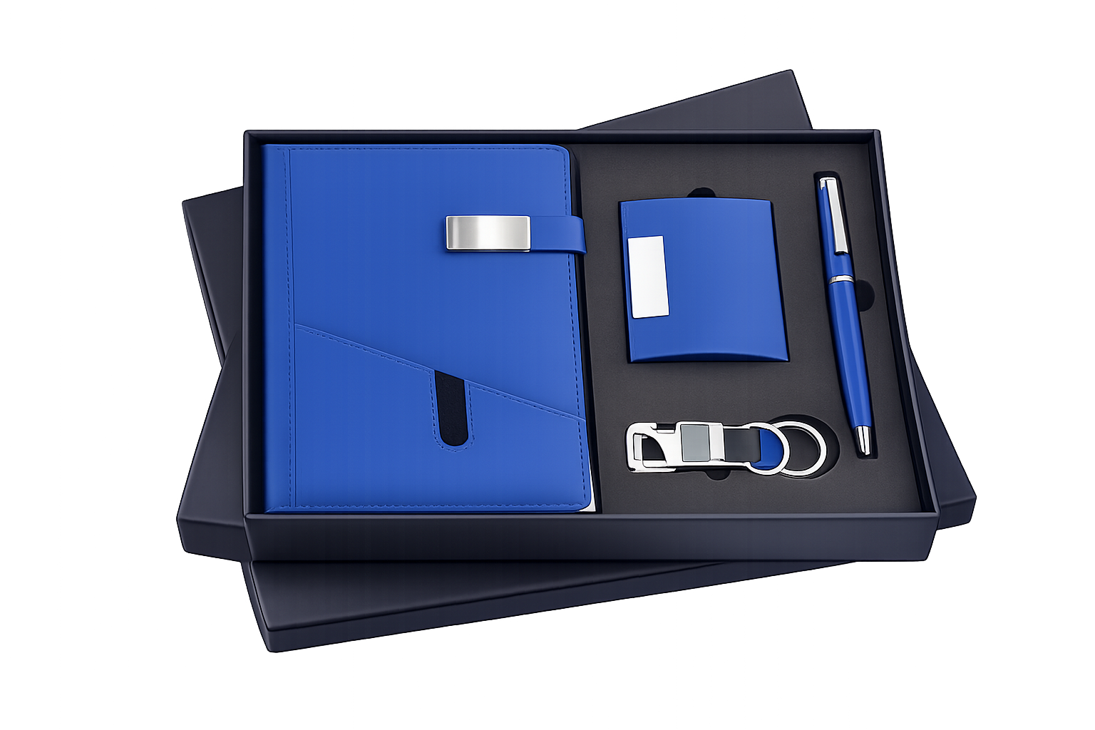 RC - 4 in 1 Cardholder Mobile Pocket Magnet Diary Set - DCPK - 524 - Blue