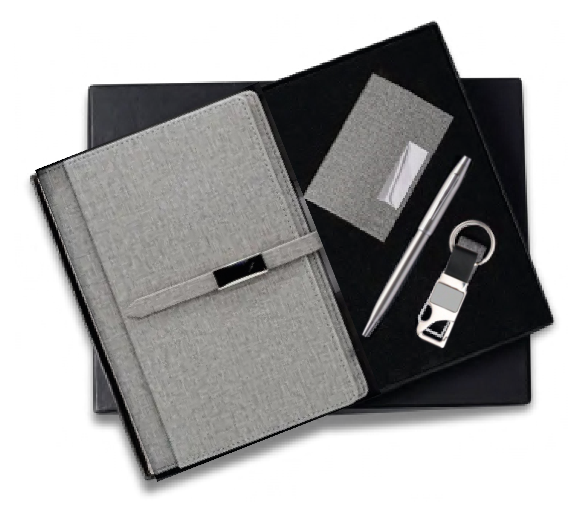 RC - 4 in 1 Cardholder Slim Flip Magnet Diary Set - DCPK - 533 - Grey