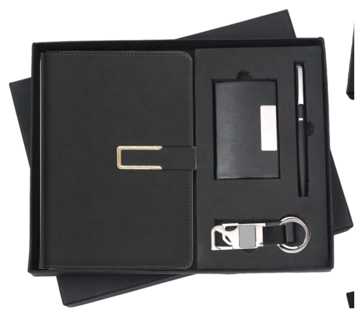 RC - 4 in 1 Cardholder U-Clip Magnet Diary Set - DCPK - 528 - Black