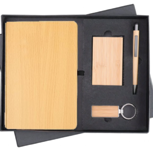 RC - 4 in 1 Cardholder Wooden Diary Set - DCPK - 530 - Wooden Natural