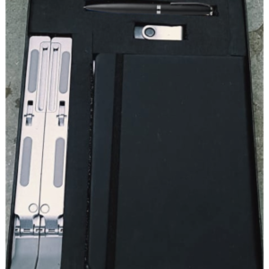 RC - 4 in 1 Elastic Diary Pendrive Laptop Stand Pen Set - DLPP - 537 - Black