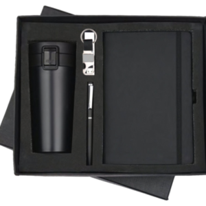 RC - 4 in 1 Flip Cup Keychain Elastic Diary Set - DCKP - 515 - Black