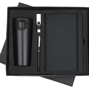 RC - 4 in 1 Flip Cup Pendrive Elastic Diary Set - DCPP - 514 - Black