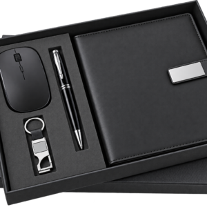 RC - 4 in 1 Magnet Diary Keychain Mouse Pen Set - DMPK - 539 - Black